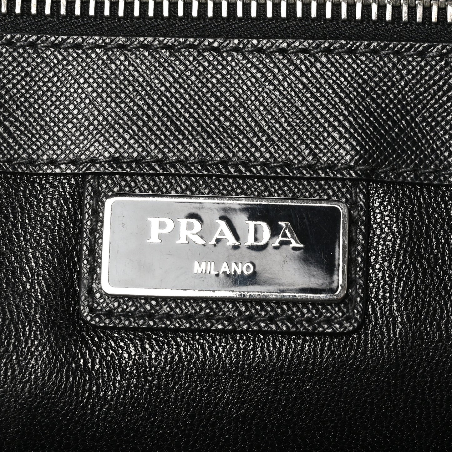 Saffiano Cuir Travel Front Zip Pocket Briefcase Black