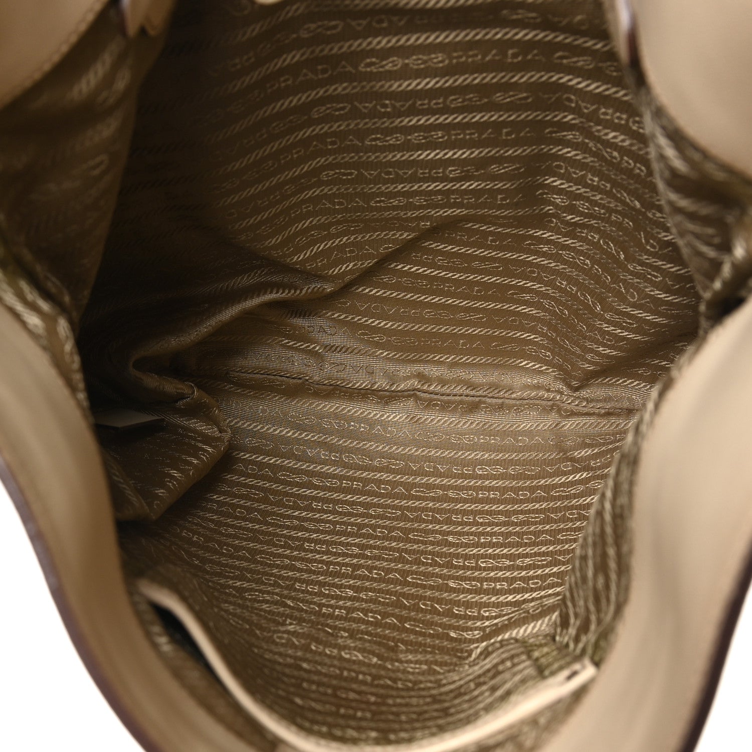 Prada Jacquard Logo Shoulder Bag Corda Cera 5 of 10