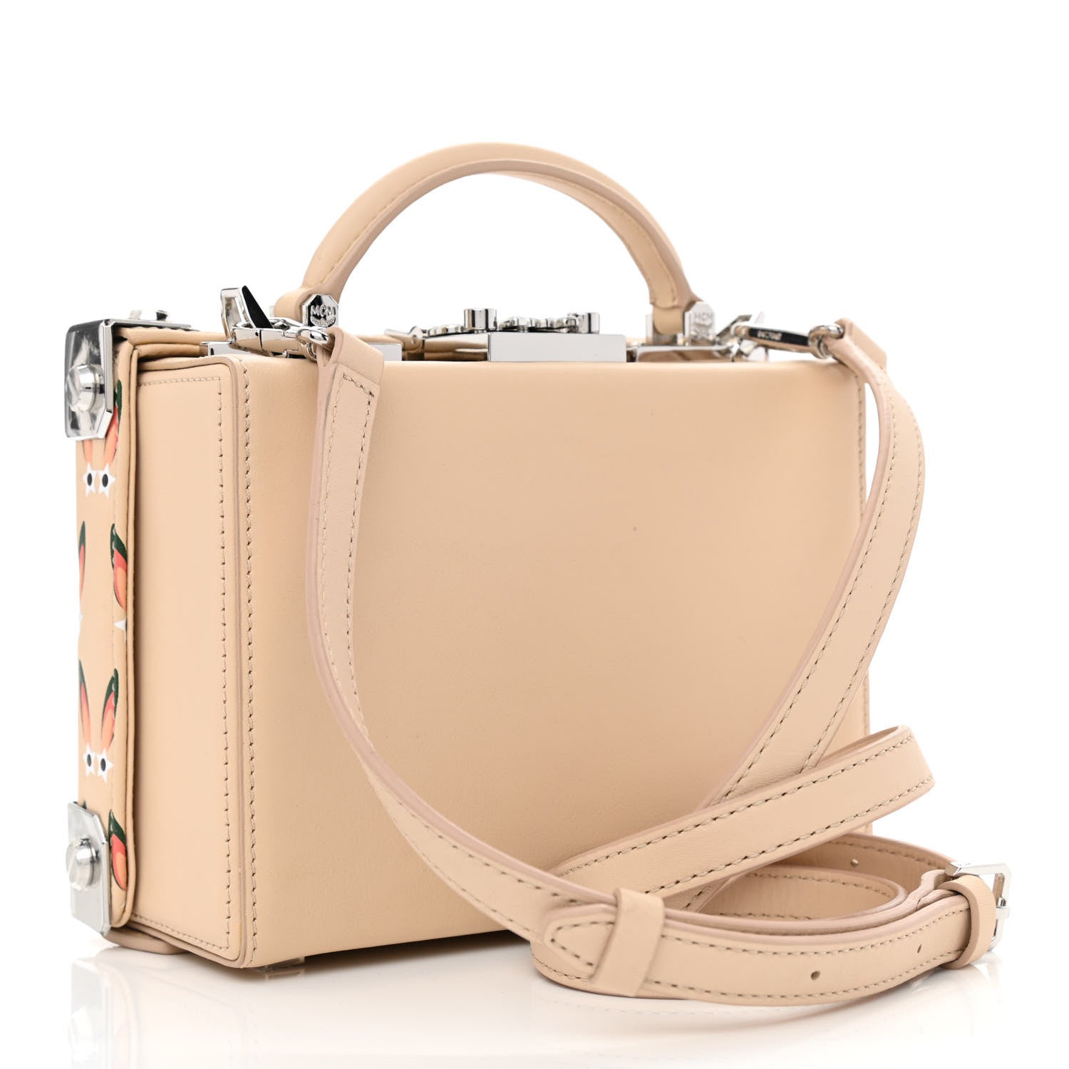 MCM Lambskin Star Eyed Bunny Small Berlin Crossbody Natural 3 of 10