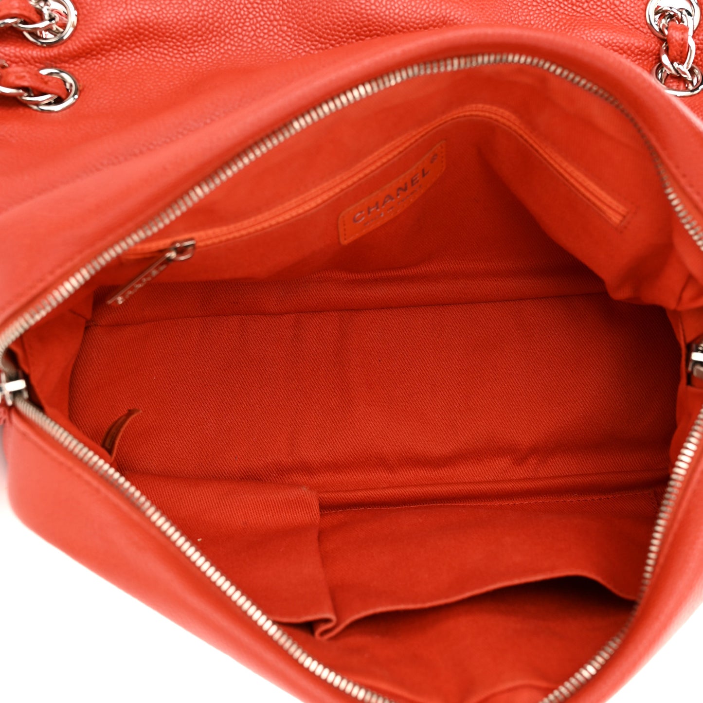 Caviar Quilted Jumbo Easy Flap Red