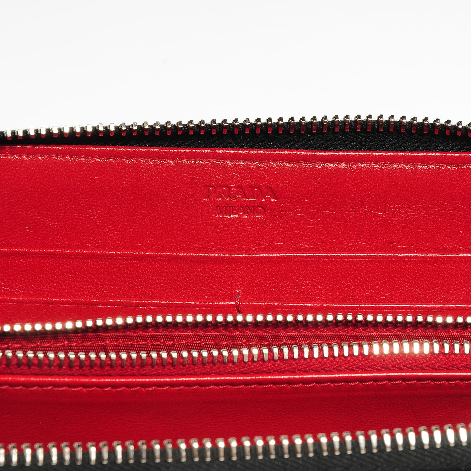 Prada Saffiano Vernice Studded Zip Around Wallet Black 8 of 10