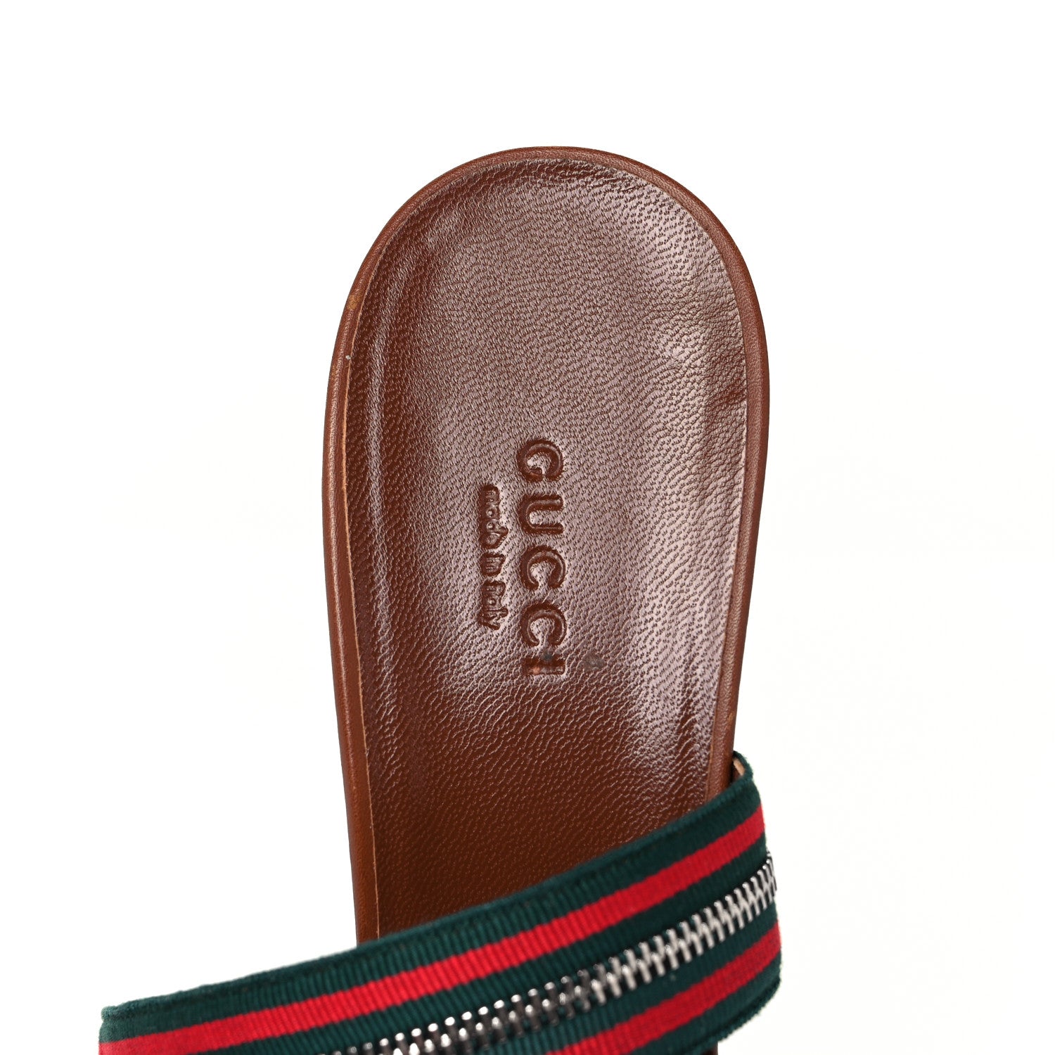 Gucci Calfskin Web Zip Sandals 39 Cuir 7 of 8
