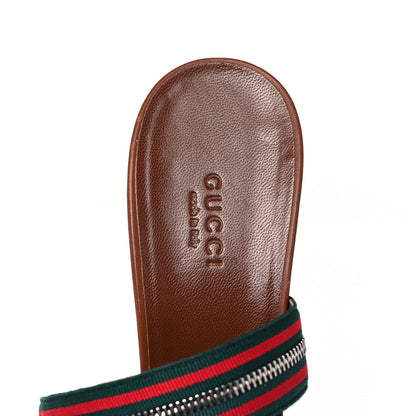 Gucci Calfskin Web Zip Sandals 39 Cuir 7 of 8