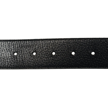 Gucci Textured Dollar Calfskin Nickel Double G 40mm Belt 85 34 Black 3 of 5