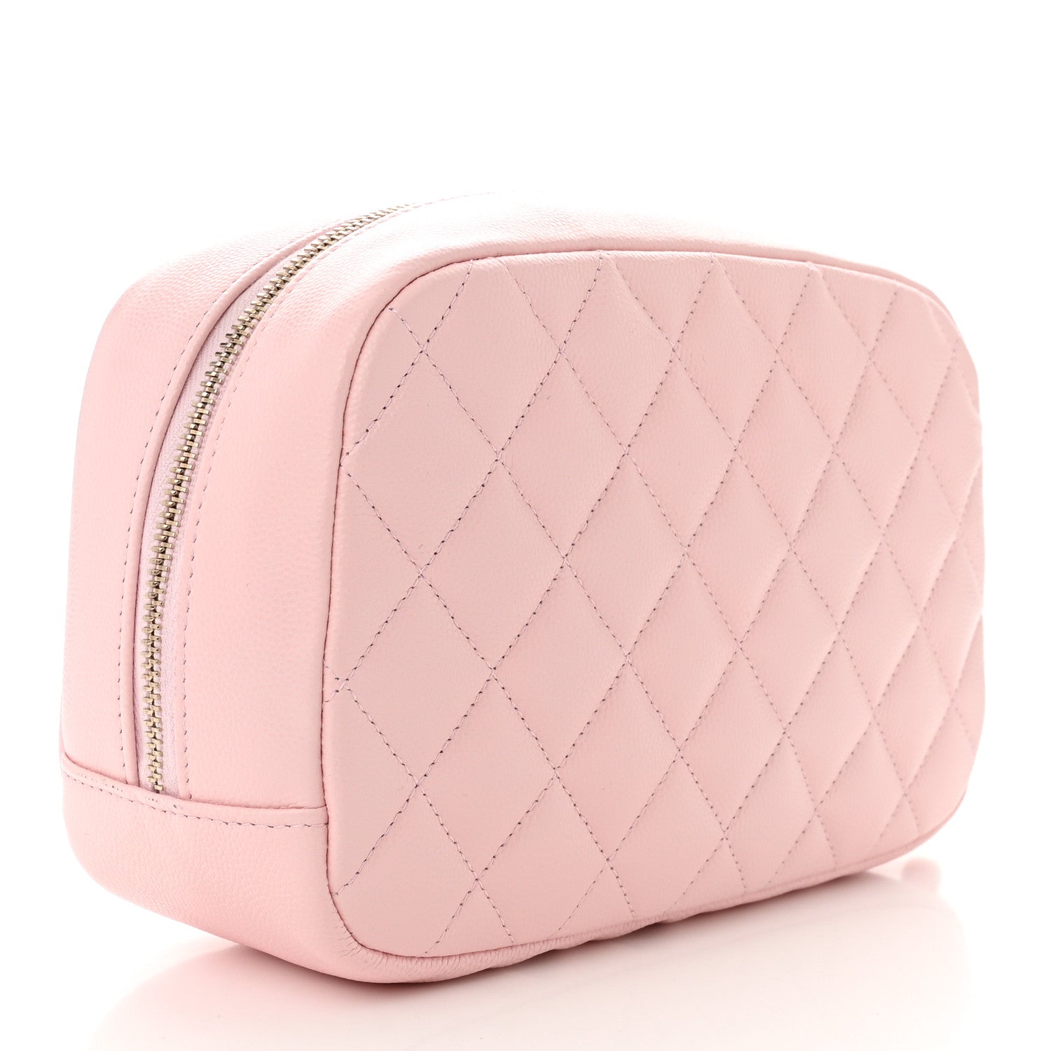 Chanel Caviar Quilted Medium Curvy Pouch Cosmetic Case Light Pink 2 of 11