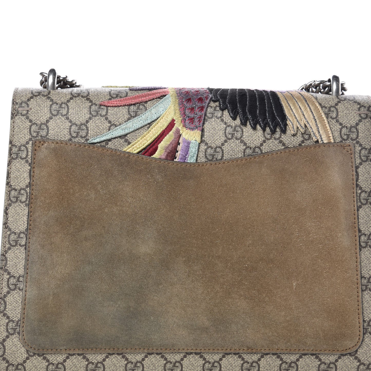 GG Supreme Monogram Embroidered Medium Dionysus Shoulder Bag Taupe