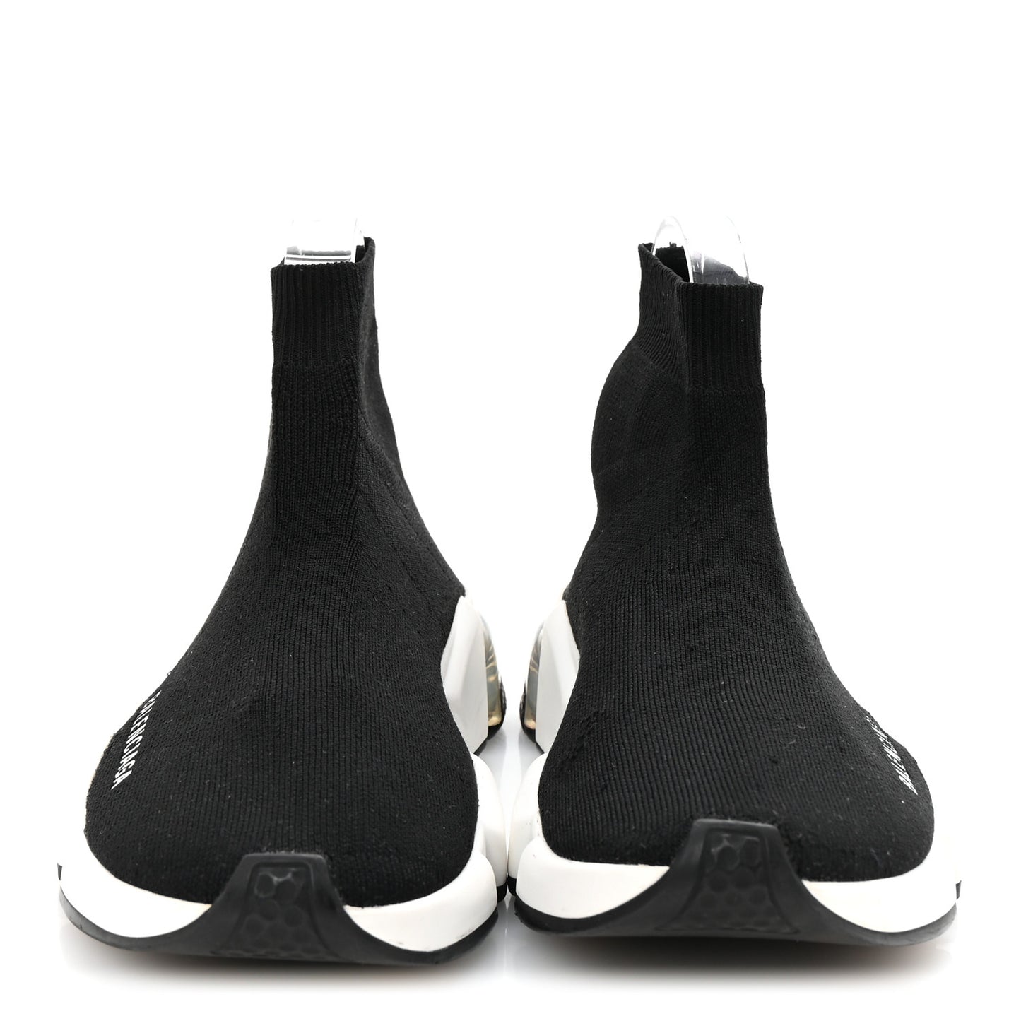Neoprene Knit Womens Speed Clear Sole Sneakers 38 Black White