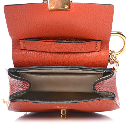Chloe Grained Lambskin Nano Drew Shoulder Bag Coral Pop 4 of 4