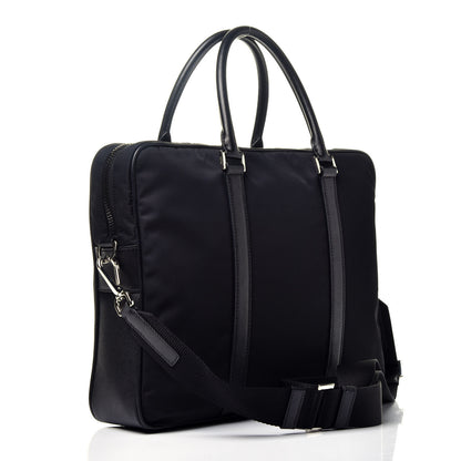 Prada Tessuto Nylon Saffiano Metal Triangle Logo Work Bag Black 4 of 11