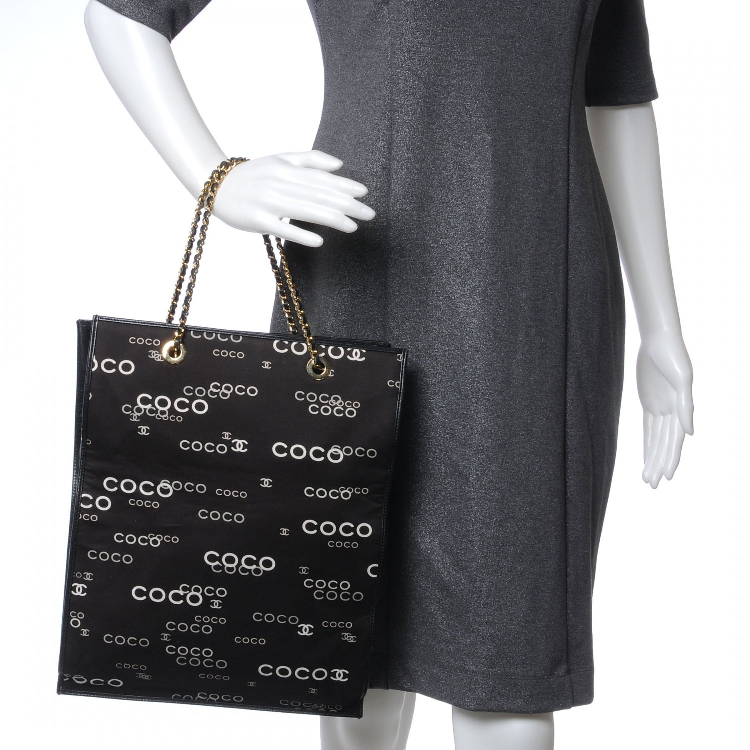 Chanel Canvas Coco Shopping Tote Black 2 of 7