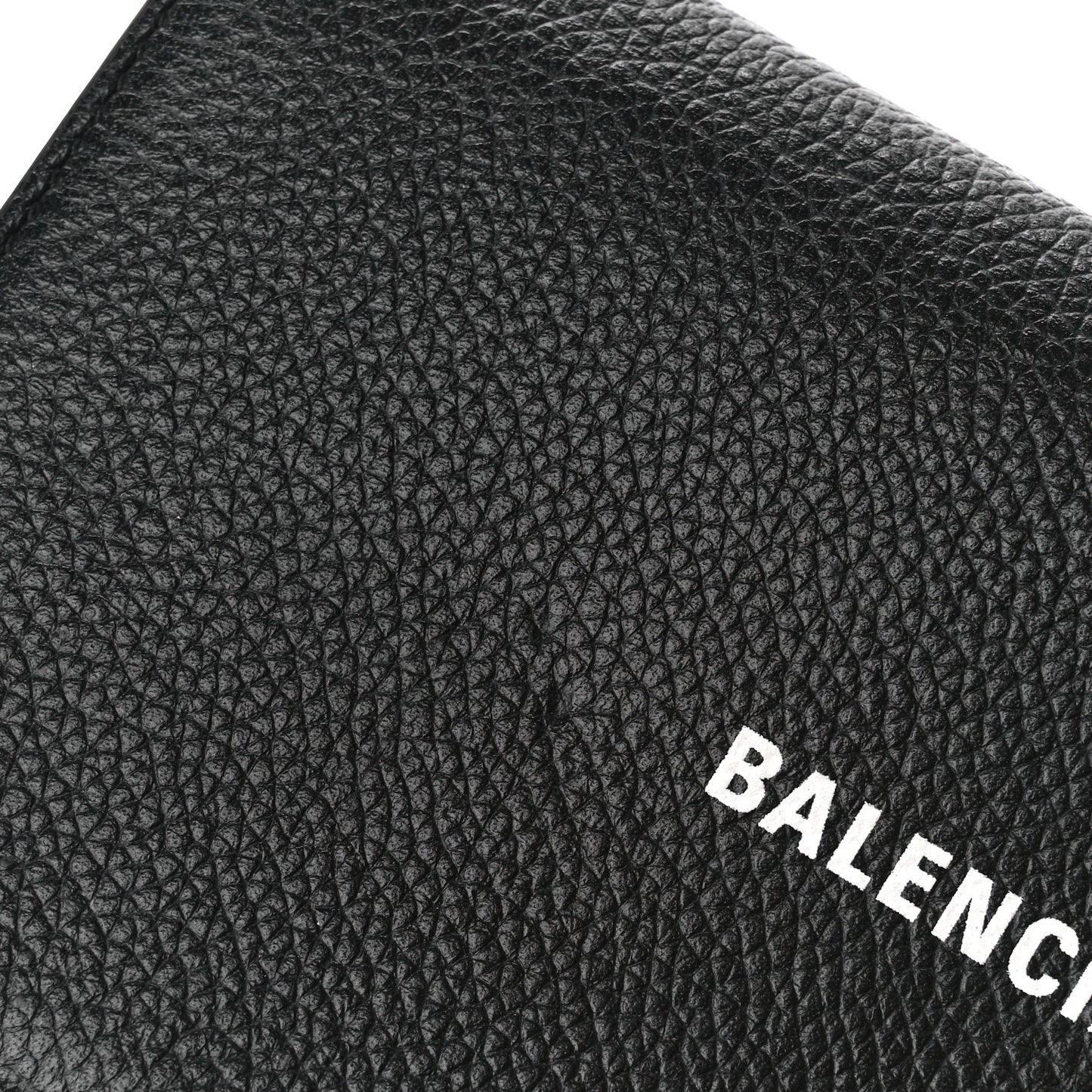 Grained Calfskin Logo Cash Phone Holder Wallet On Chain Black White
