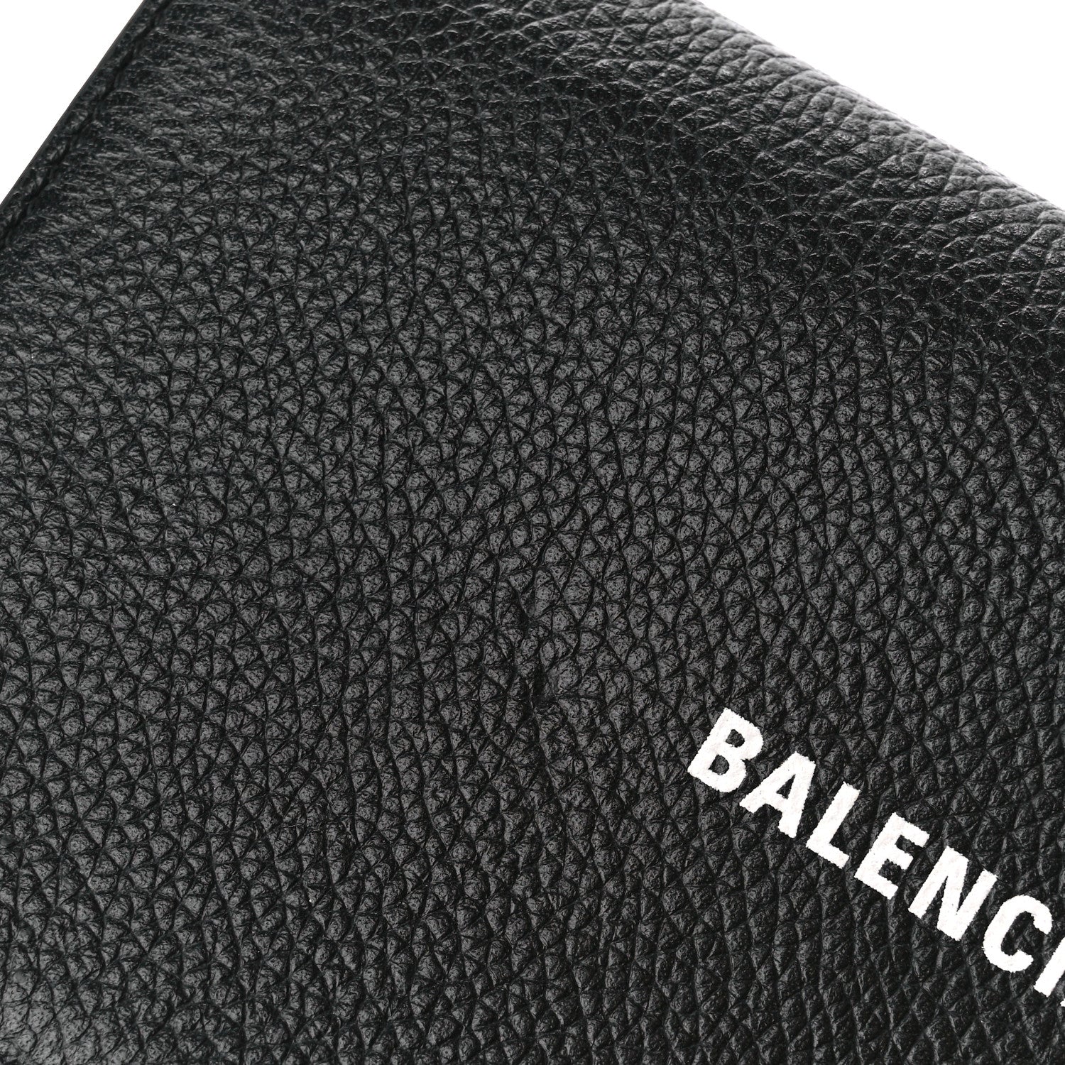Balenciaga Grained Calfskin Logo Cash Phone Holder Wallet On Chain Black White 11 of 12
