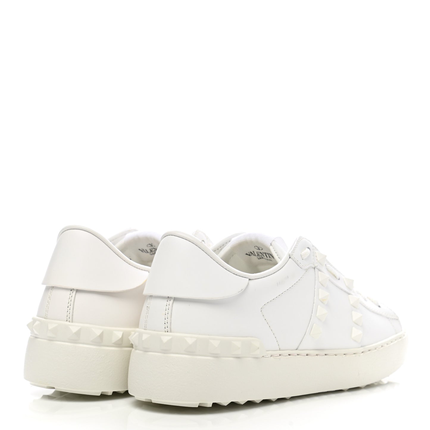 Calfskin Rockstud Untitled Open Sneakers 35.5 White