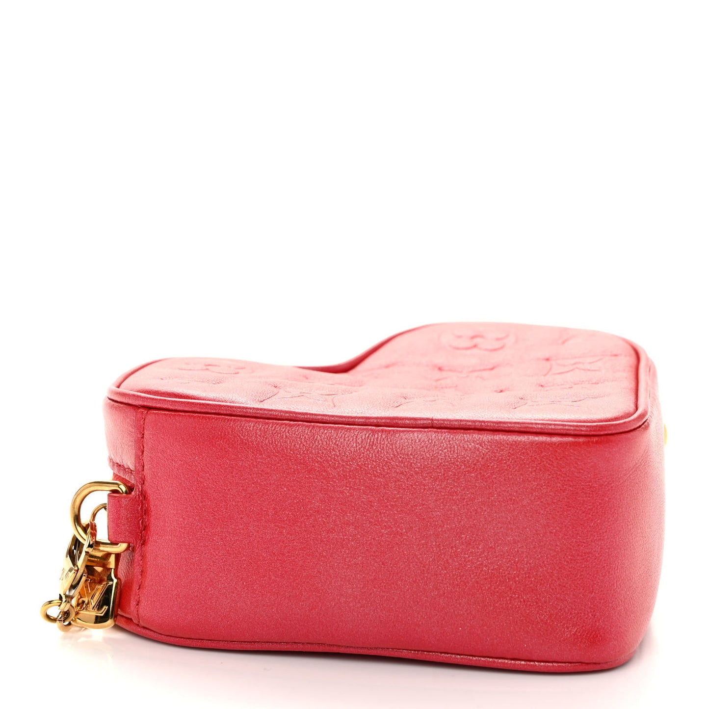 Lambskin Embossed Monogram Fall In Love Sac Coeur Heart Chain Bag Lipstick Red