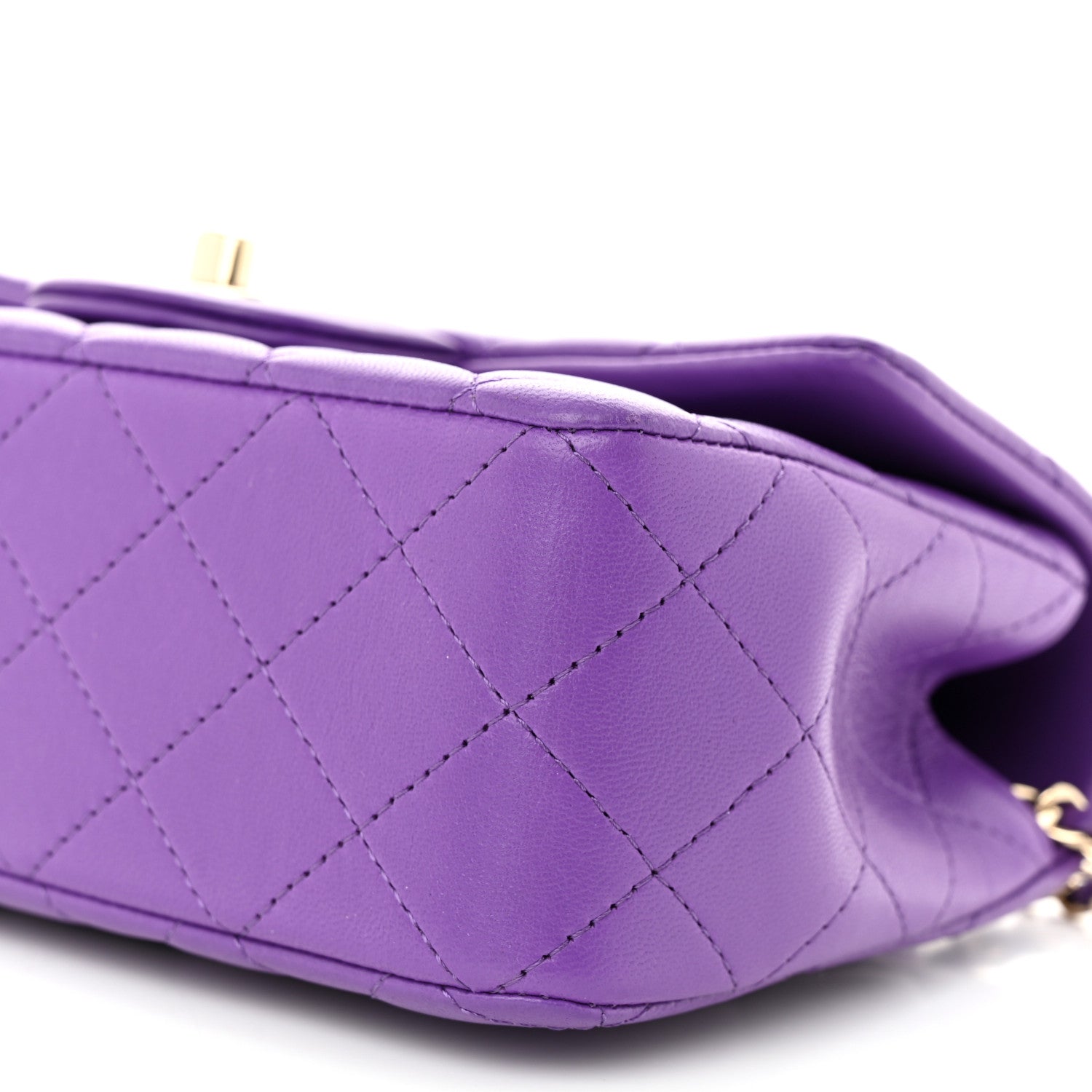 Chanel Lambskin Quilted Mini Top Handle Rectangular Flap Dark Purple 10 of 10