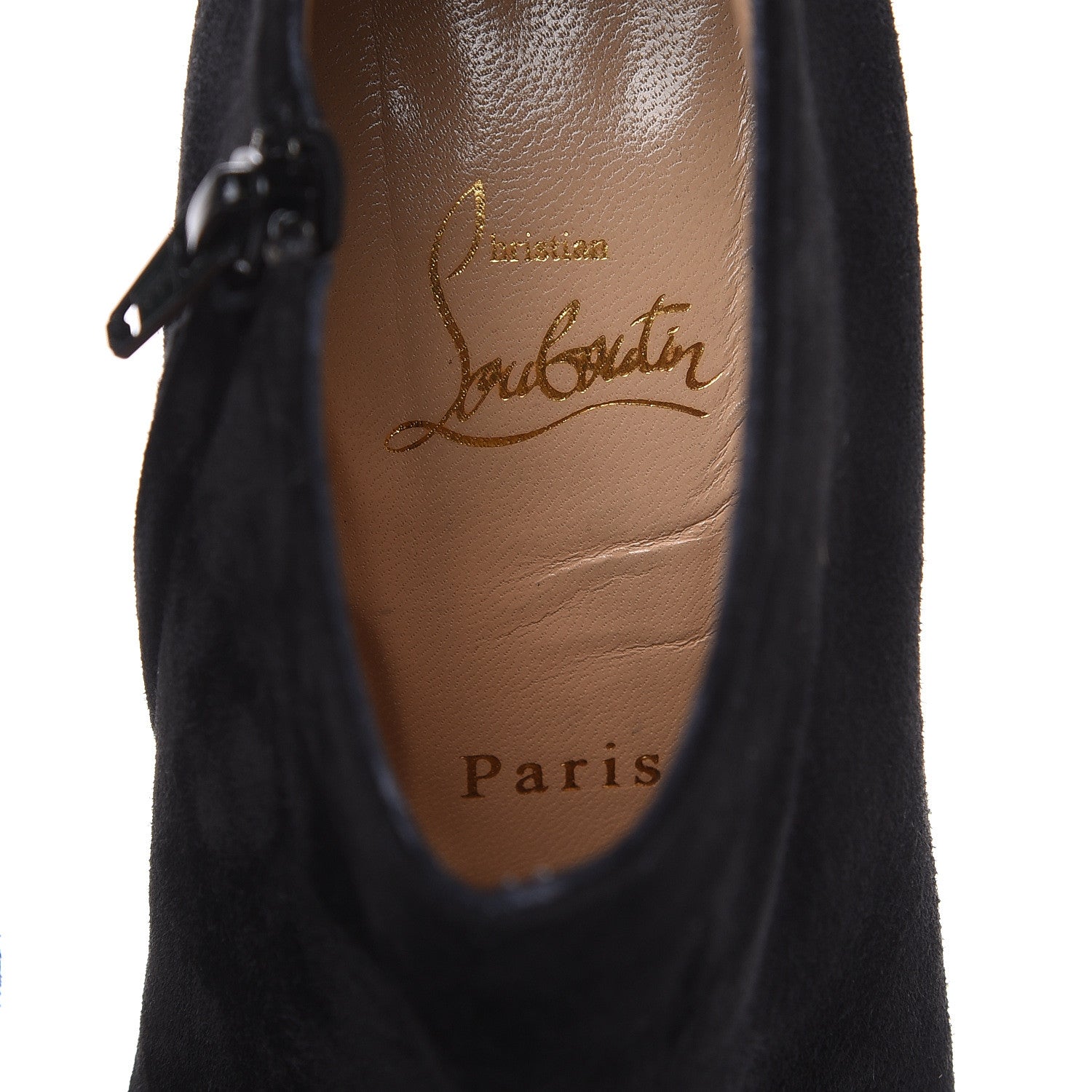 Christian Louboutin Veau Velours Rock and Gold 120 Ankle Booties 38.5 Black 6 of 13