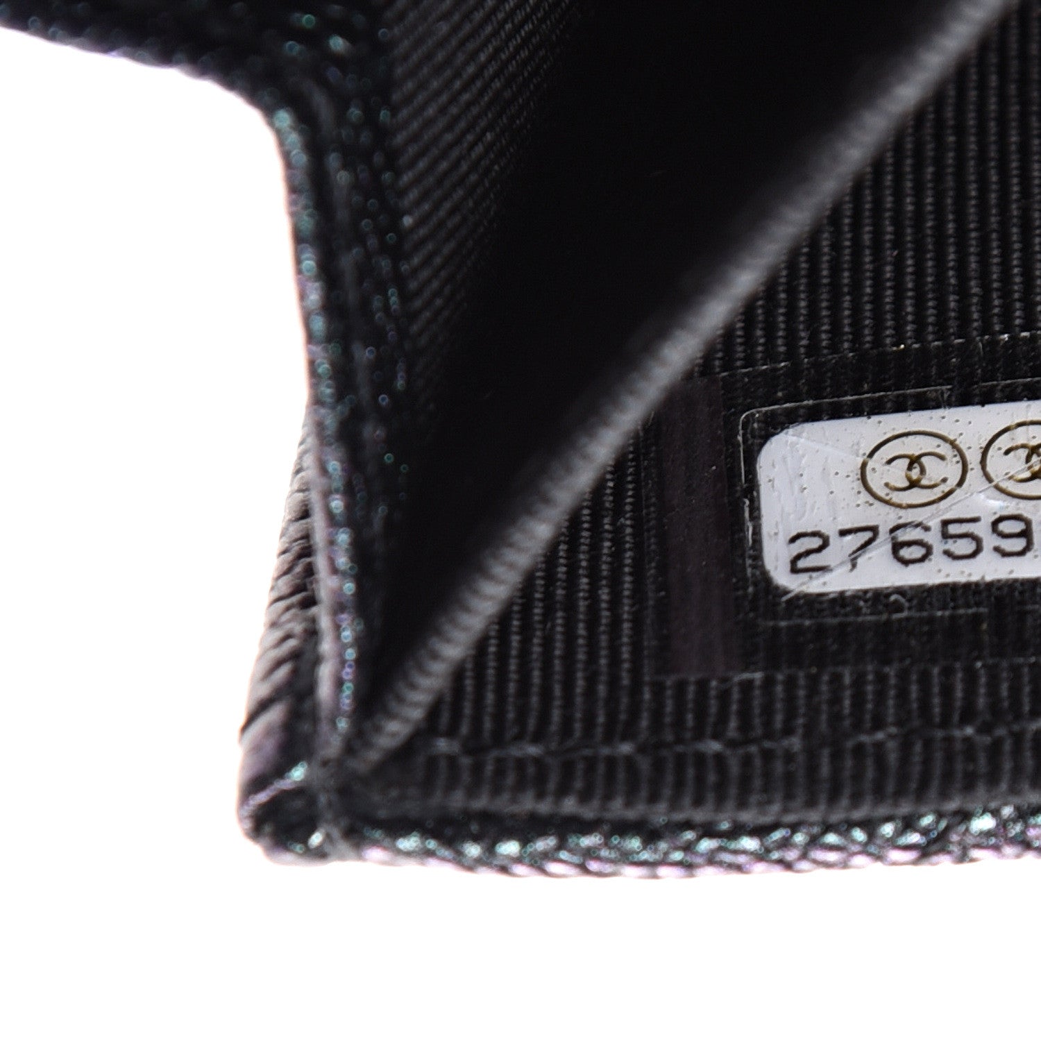 Chanel Iridescent Caviar Quilted Flap Card Holder Wallet Black 7 of 8