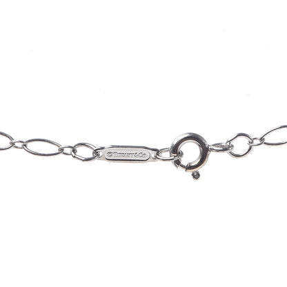Tiffany 18K White Gold Diamond Mini Heart Key Charm Pendant Link Necklace 6 of 7