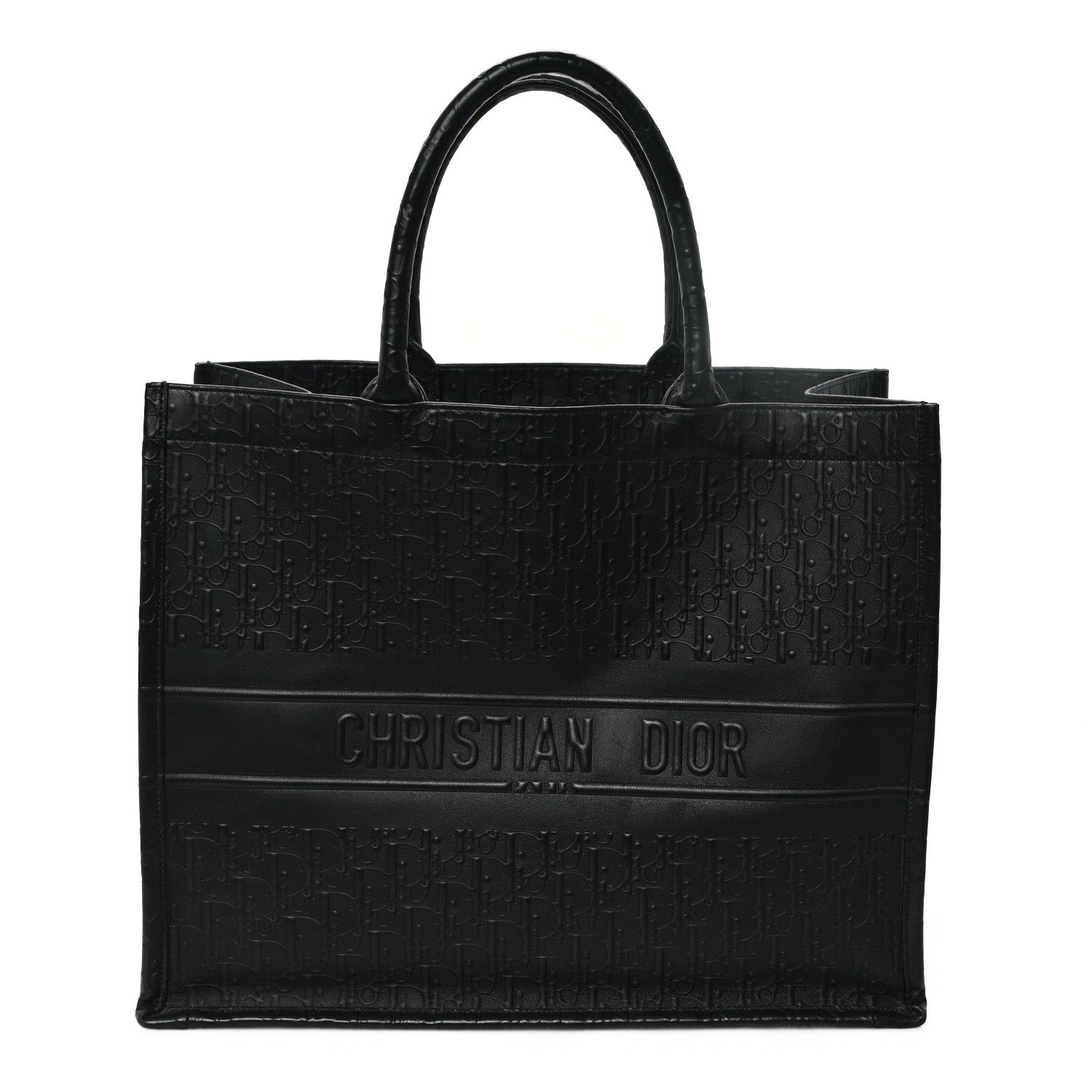 Christian Dior Oblique Calfskin Embossed Medium Book Tote Black 1 of 10