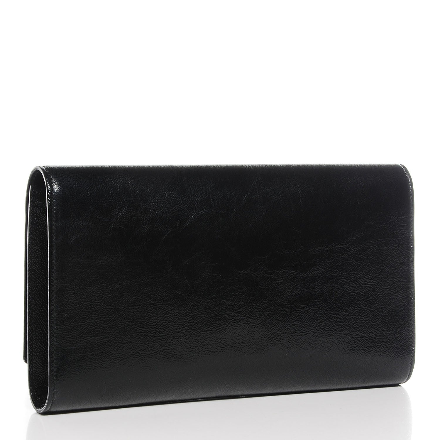 Saint Laurent Textured Patent Monogram Large Belle De Jour Clutch Black 3 of 7