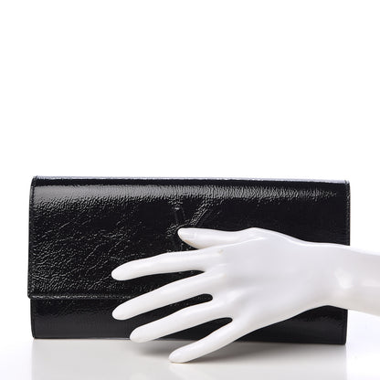 Saint Laurent Textured Patent Monogram Small Belle De Jour Clutch Black 2 of 12