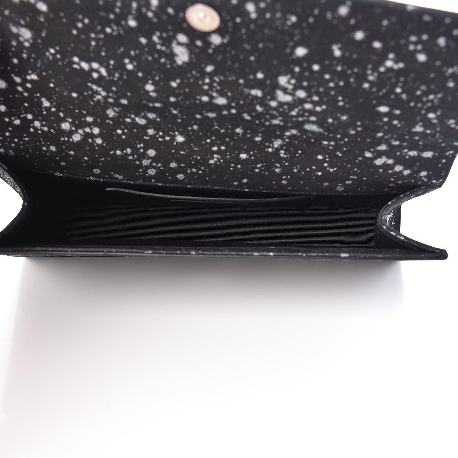 Saint Laurent Suede Glitter Classic Monogram Cassandre Tassel Clutch Black 5 of 10