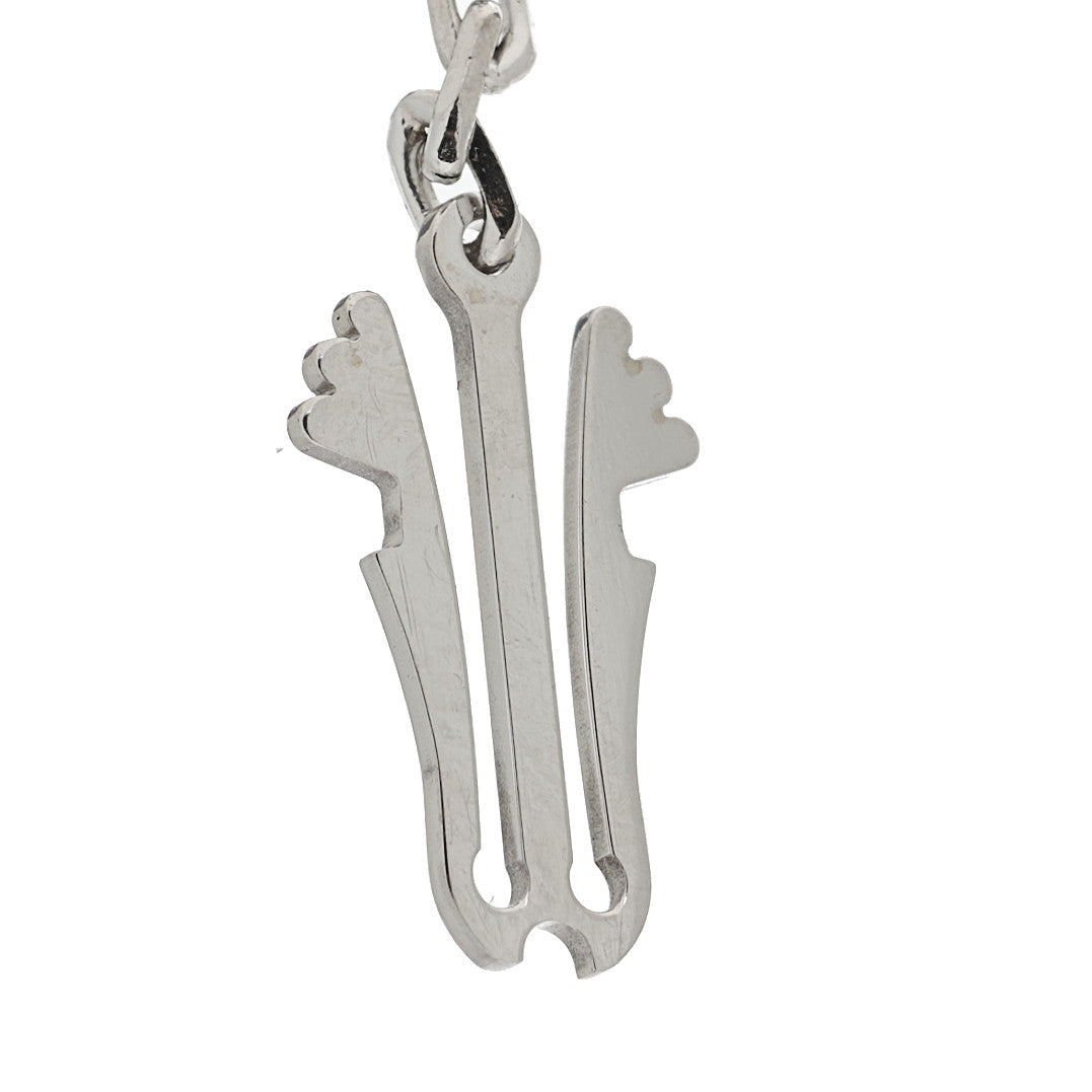 18K White Gold Mother of Pearl Chalcedony 16 Motifs Magic Alhambra Necklace