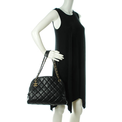 Chanel Aged Calfskin Quilted Large Mademoiselle Bowling Bag Black 2 of 8