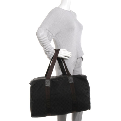 Gucci Denim Monogram Large Collapsible Carry On Duffle Bag Brown 2 of 8