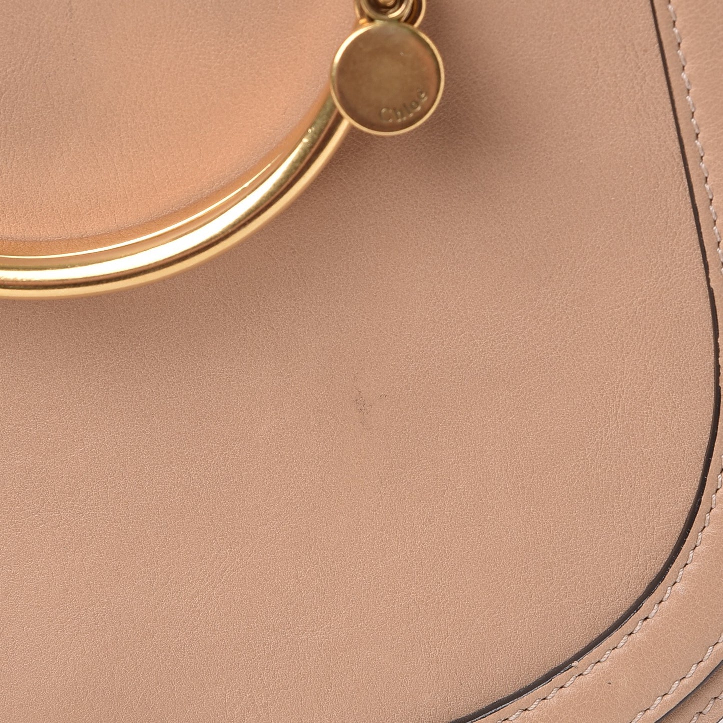 Calfskin Suede Medium Nile Bracelet Bag Biscotti Beige