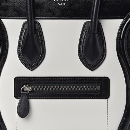 Celine Sleek Calfskin Micro Bi-Color Luggage Black White 11 of 11