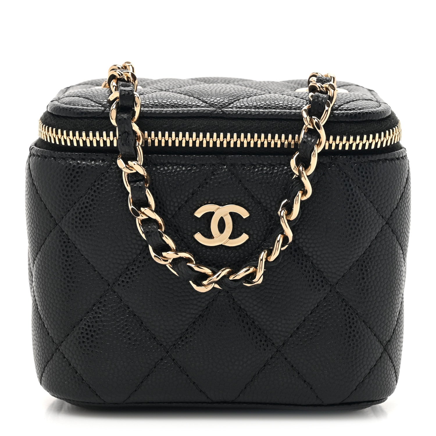 Chanel Caviar Quilted Mini Vanity Case With Chain Black 1 of 10