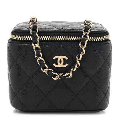Chanel Caviar Quilted Mini Vanity Case With Chain Black 1 of 10