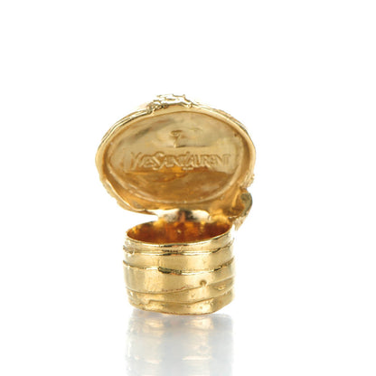 Saint Laurent Glass Cabochon Arty Ovale Ring 7 Gold Lapis 3 of 5