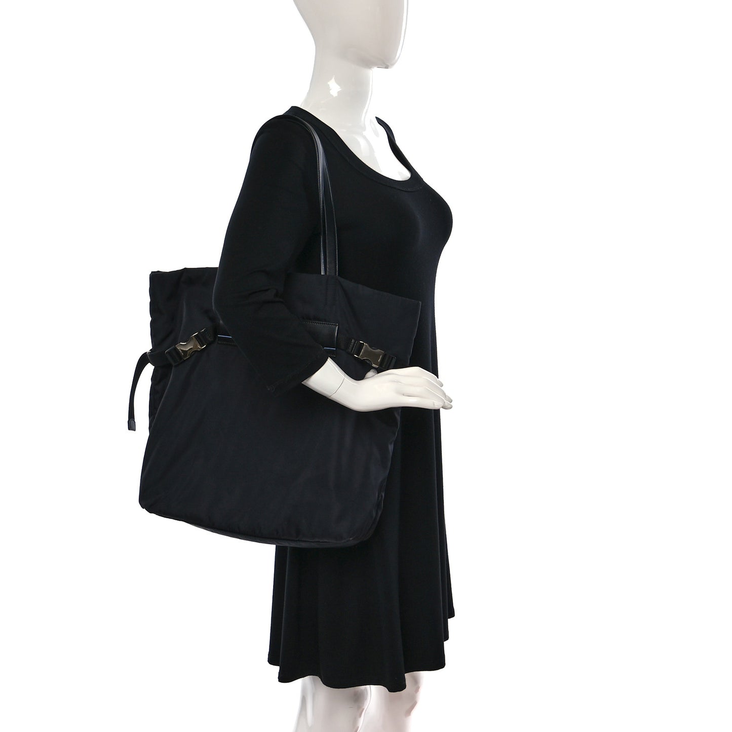 Tessuto Soft Calf Nylon Tote Black