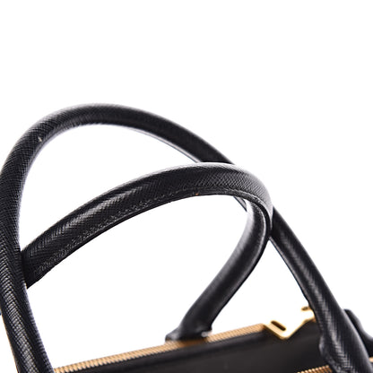 Prada Saffiano Lux Bi-Color Medium Tote Mercurio Black 17 of 21