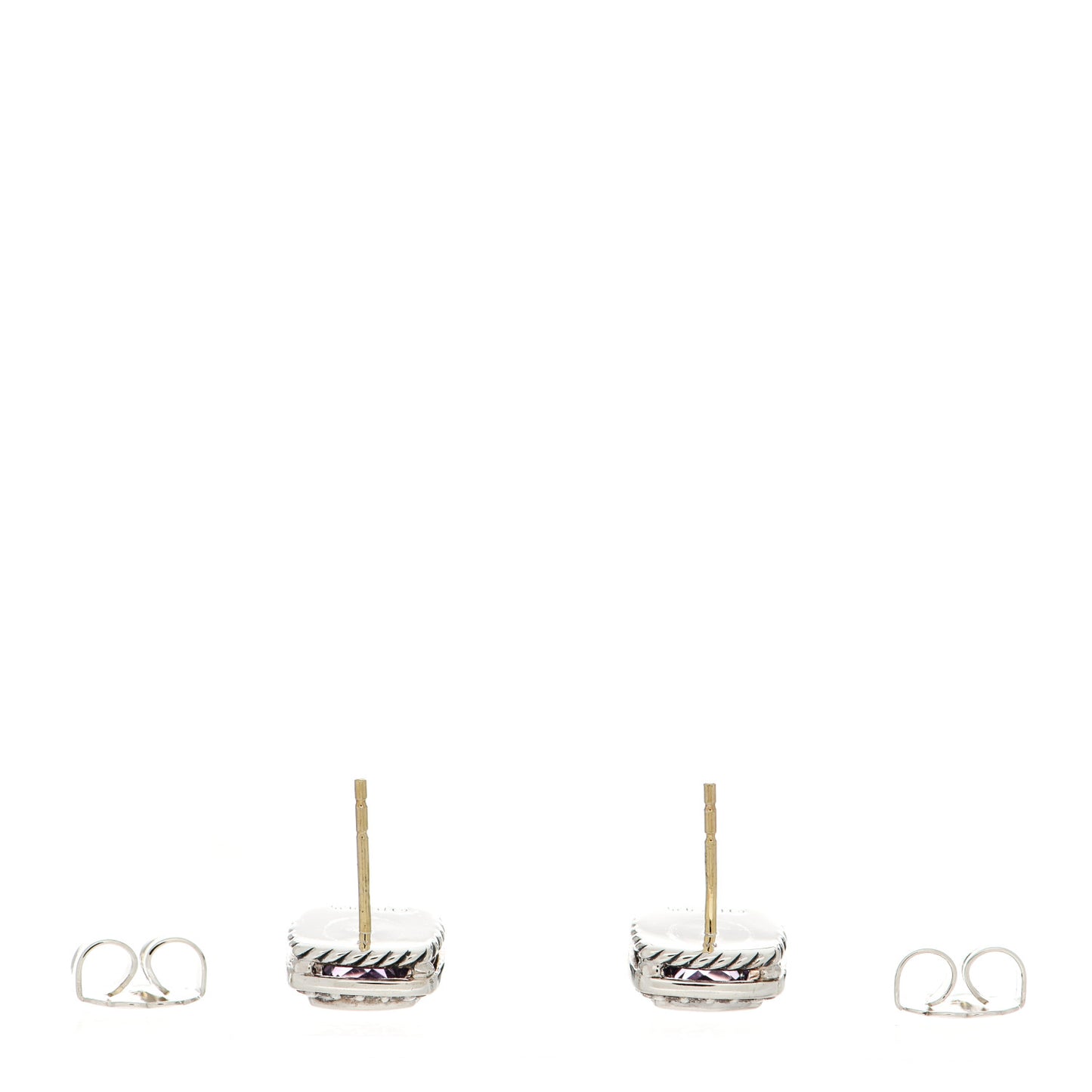 Sterling Silver Diamond Amethyst 5mm Petite Albion Earrings