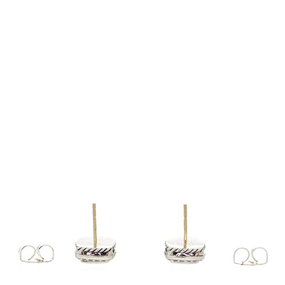 David Yurman Sterling Silver Diamond Amethyst 5mm Petite Albion Earrings 3 of 4