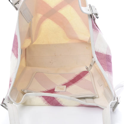Burberry Canvas Ikat Check Tote Tea Rose 5 of 22