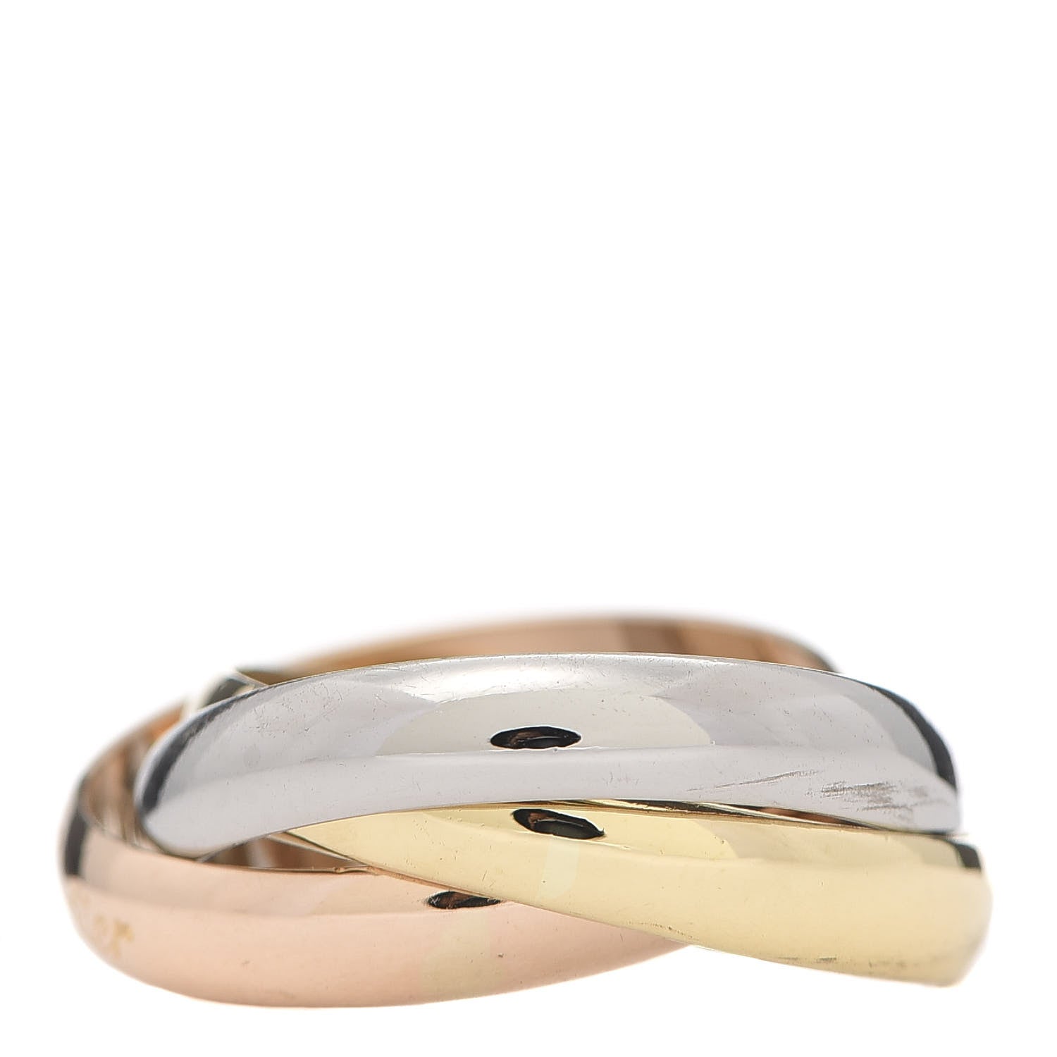 Cartier 18K Pink Yellow White Gold Classic Les Must De Trinity Ring 51 5.75 3 of 5