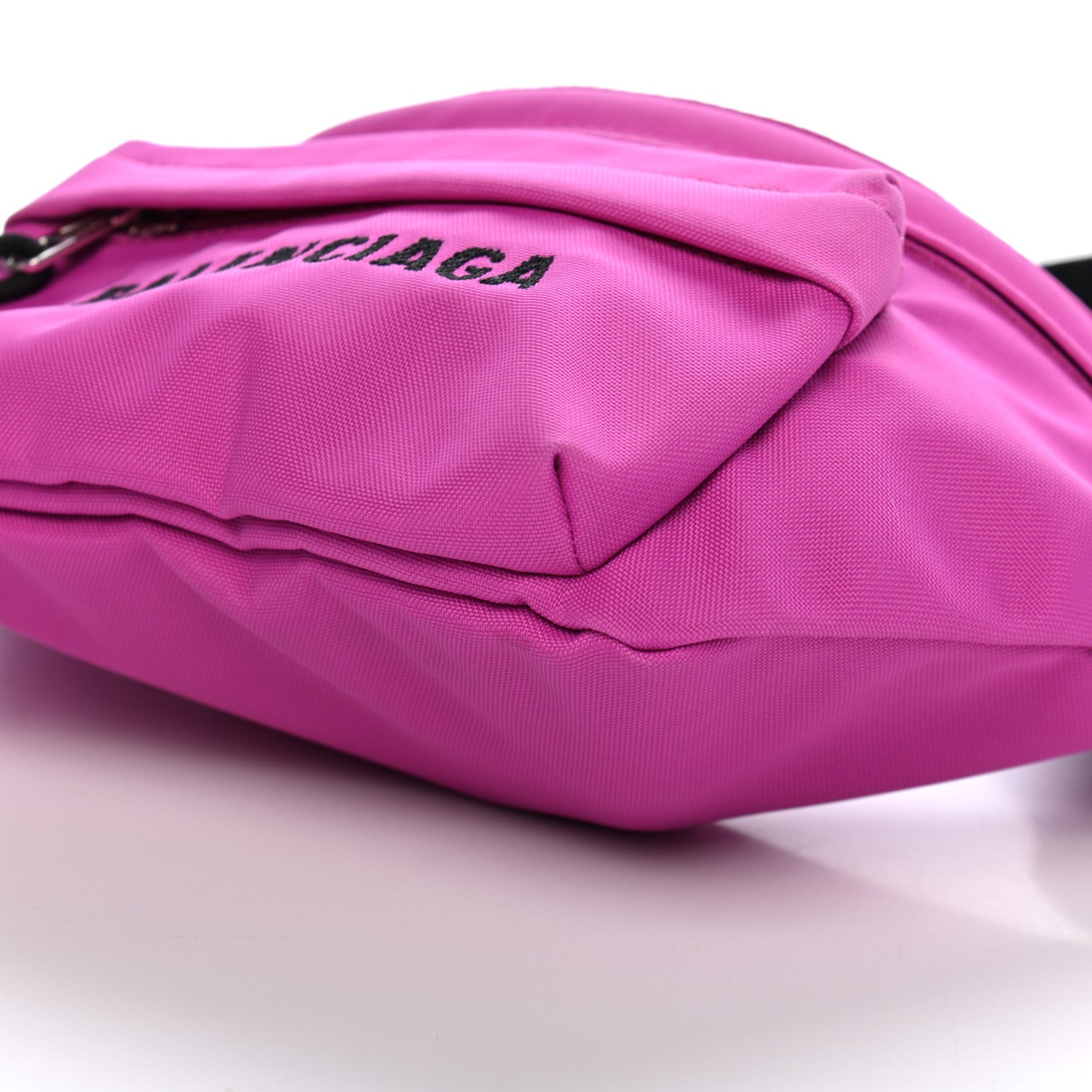 Balenciaga Sport Nylon Logo Embroidered Small Wheel Beltpack Fuchsia Black 9 of 9
