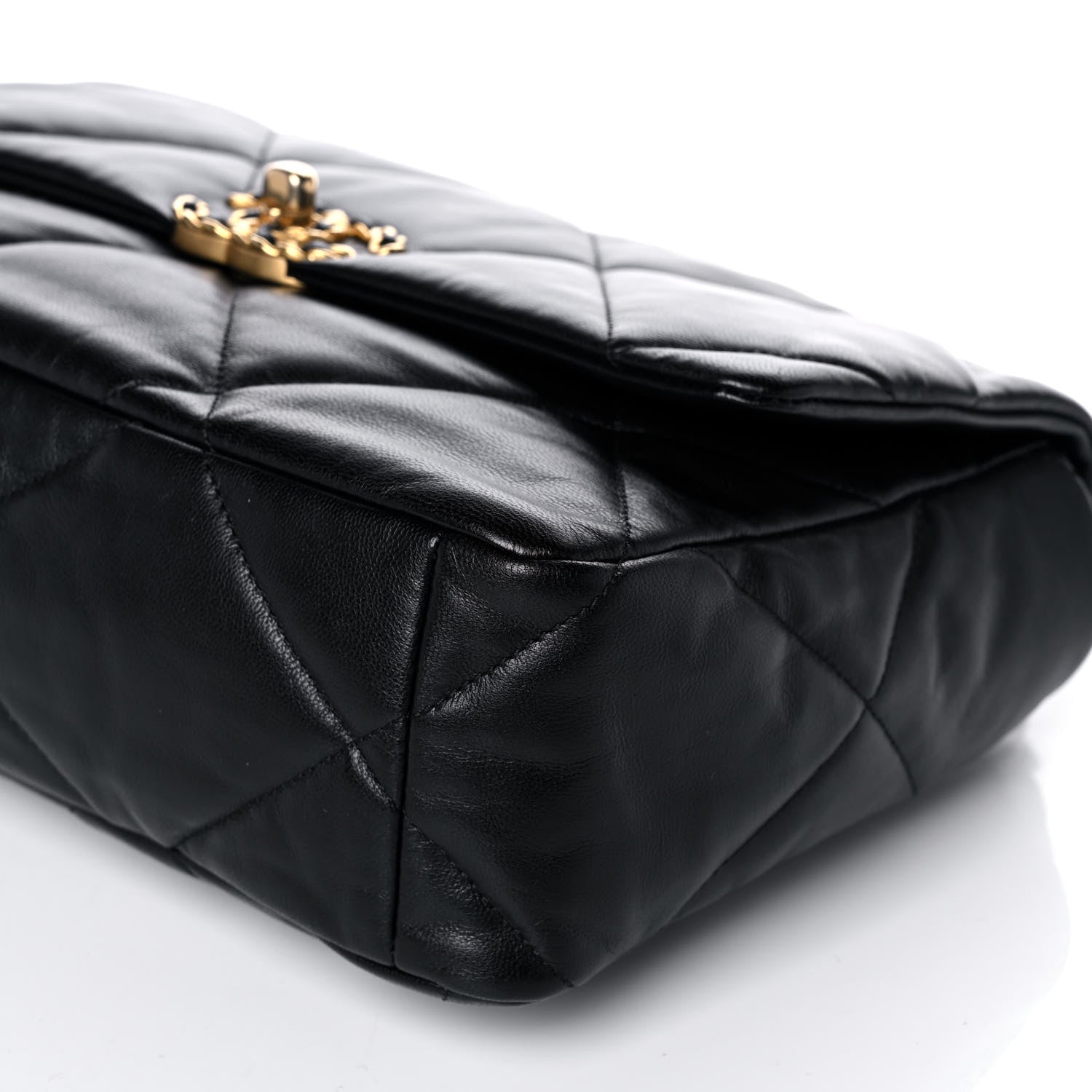 Chanel Goatskin Quilted Large Chanel 19 Flap Black 10 of 12
