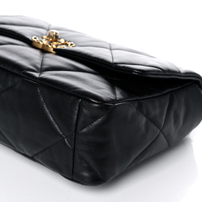 Chanel Goatskin Quilted Large Chanel 19 Flap Black 10 of 12