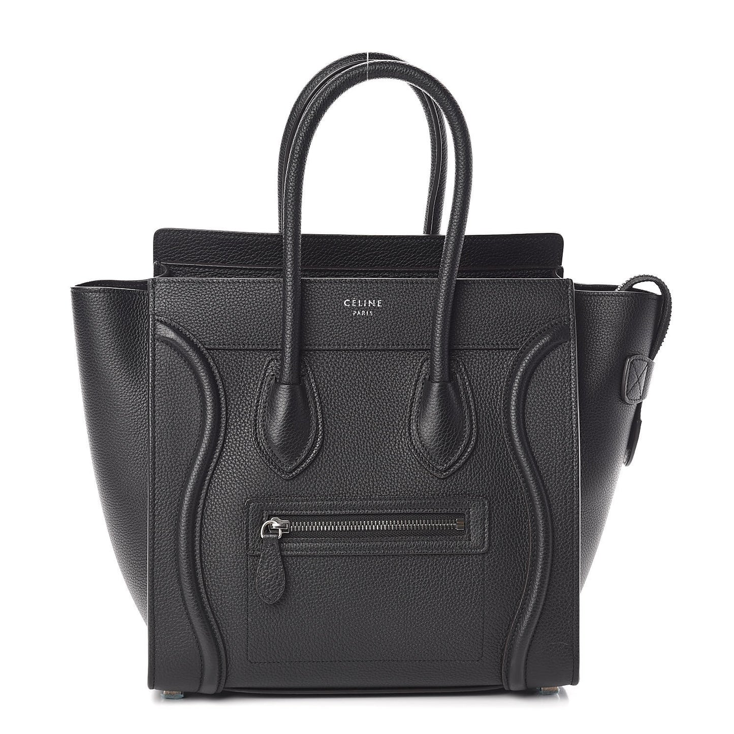 Drummed Calfskin Micro Luggage Black