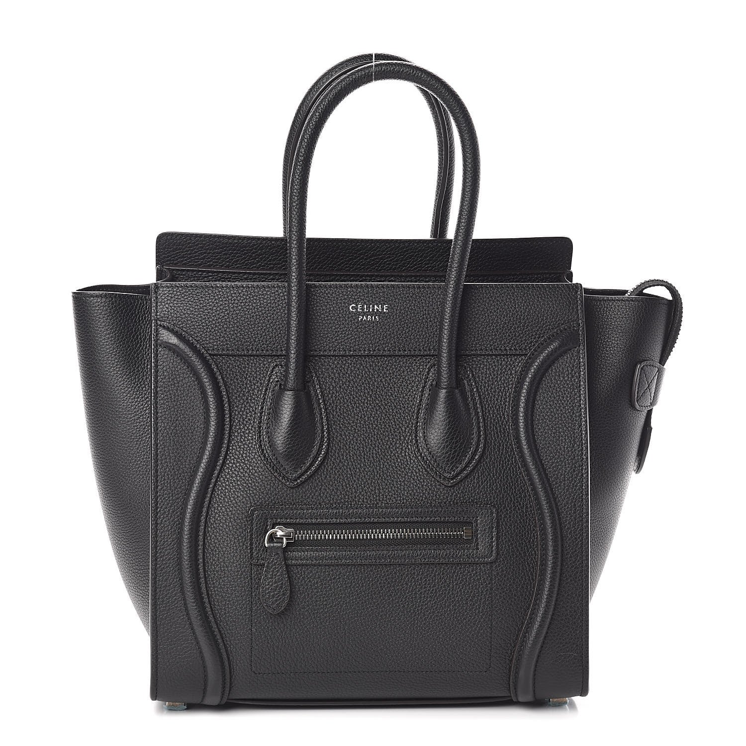 Celine Drummed Calfskin Micro Luggage Black 1 of 9