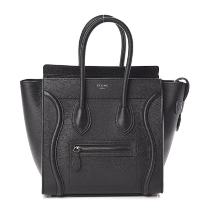 Celine Drummed Calfskin Micro Luggage Black 1 of 9