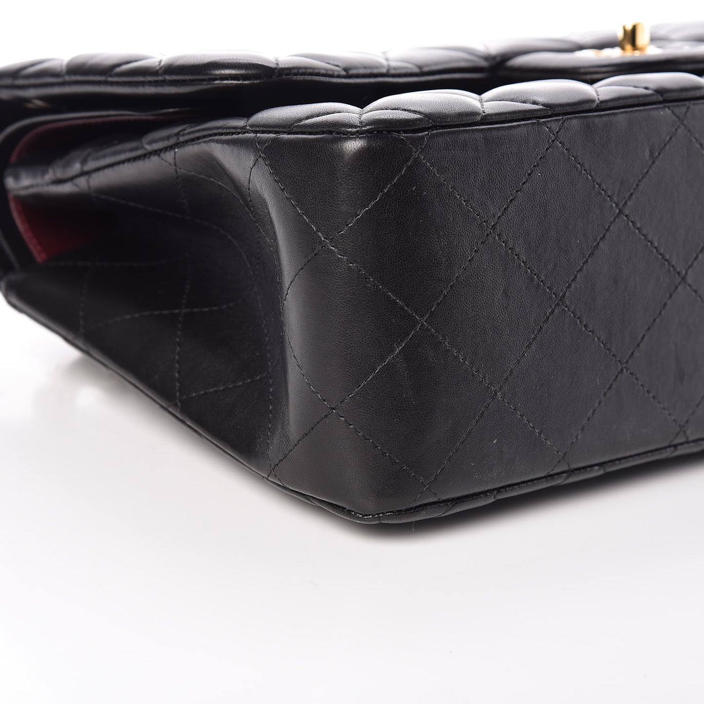 Lambskin Quilted Jumbo Double Flap Black