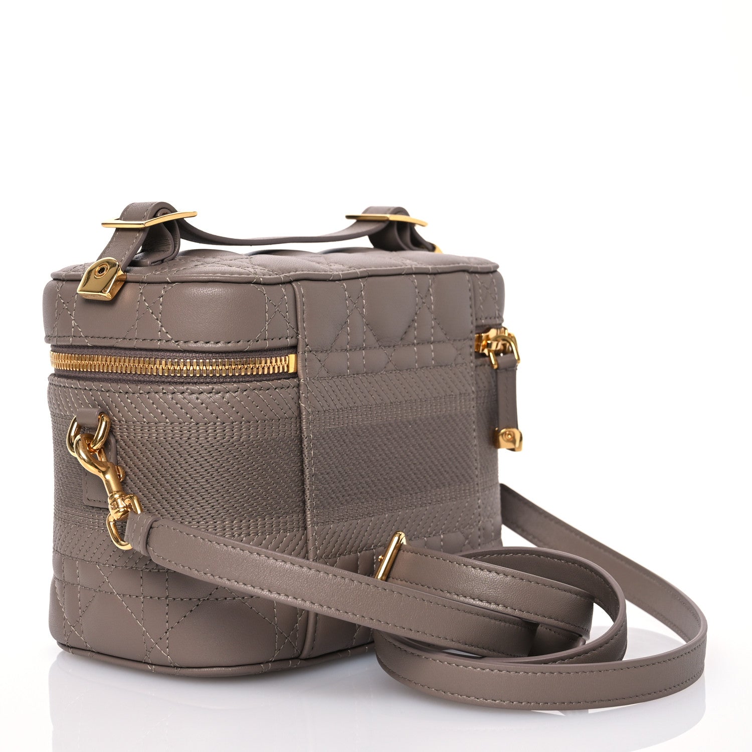 Christian Dior Lambskin Cannage Small Diortravel Vanity Case Warm Taupe 3 of 10