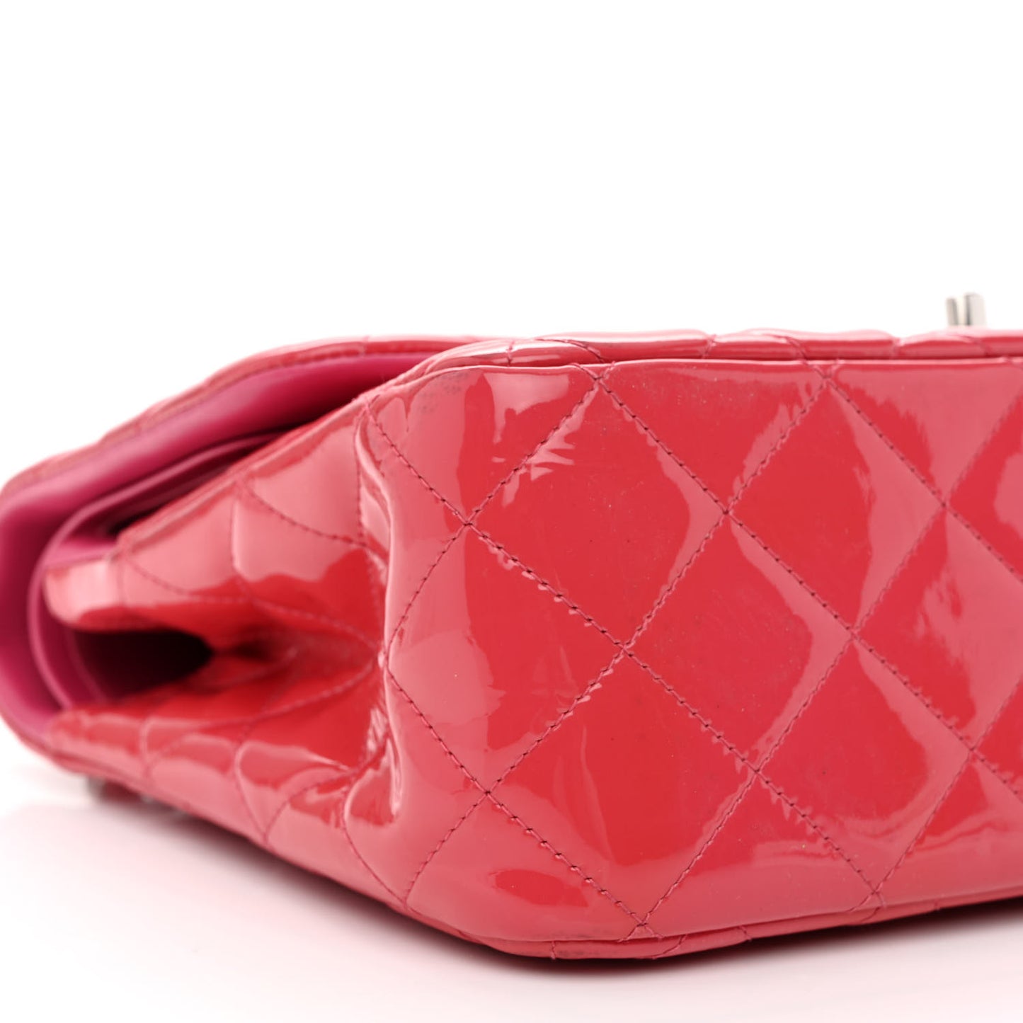 Patent Quilted Jumbo Double Flap Pink