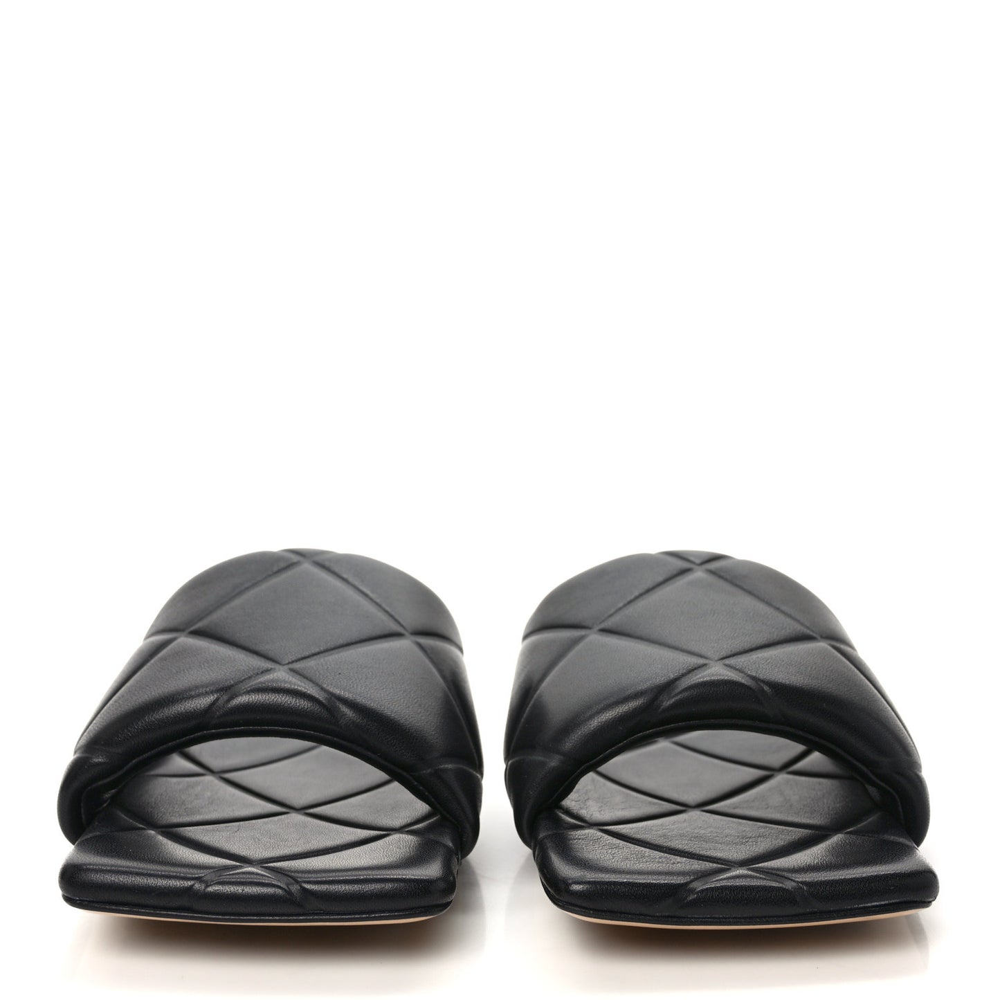 Nappa Quilted Rubber Lido Flat Sandals 41 Black